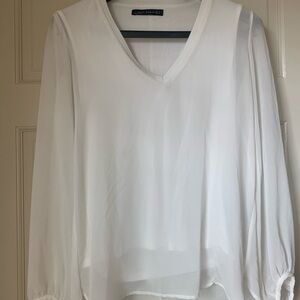 Zara Sheer White Blouse